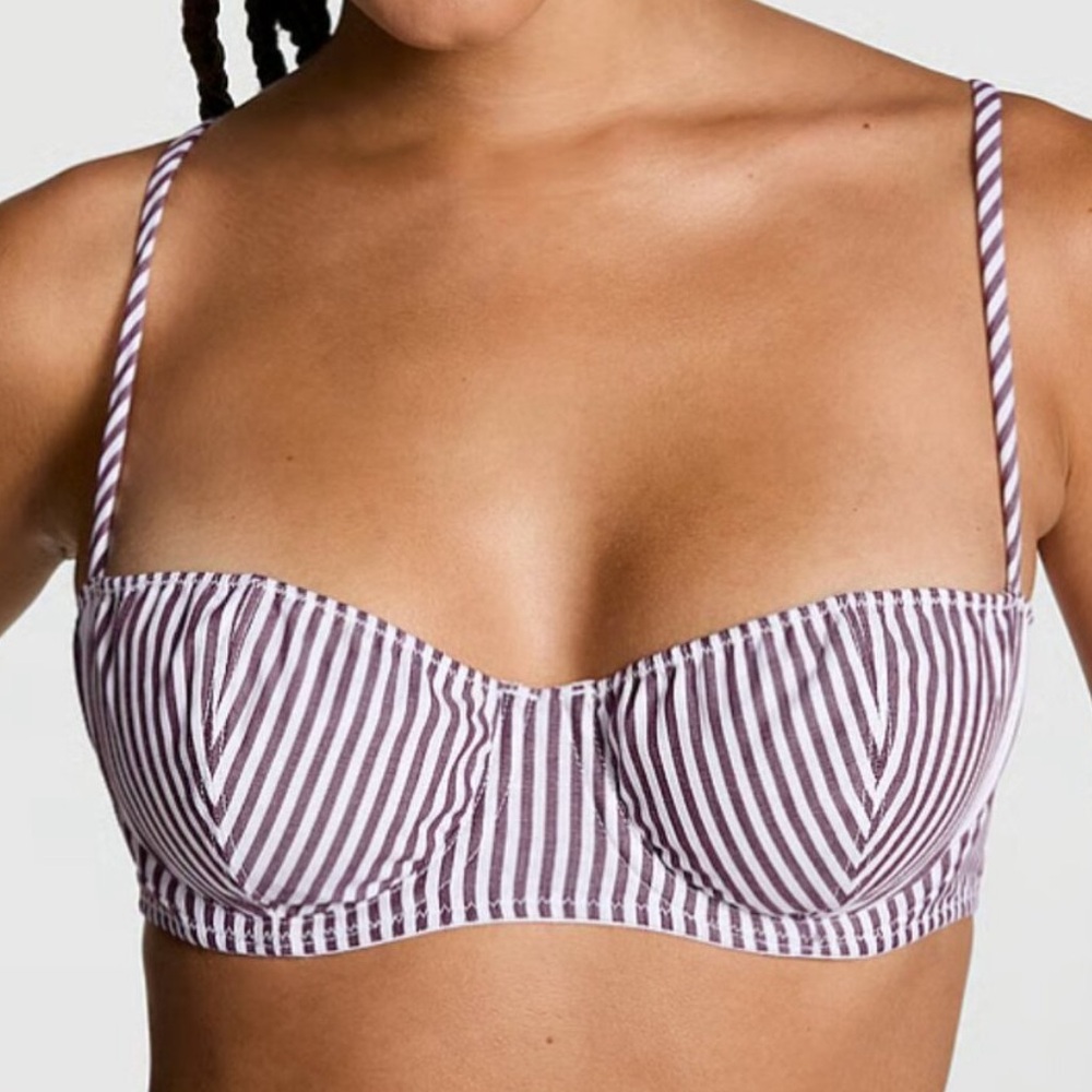 Victoria’s Secret Wild Rose Stripe Cotton Unlined Balconette Bra
